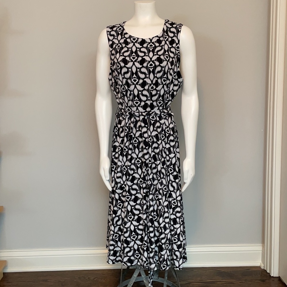 Charter Club Black White Graphic Print Dress XL
